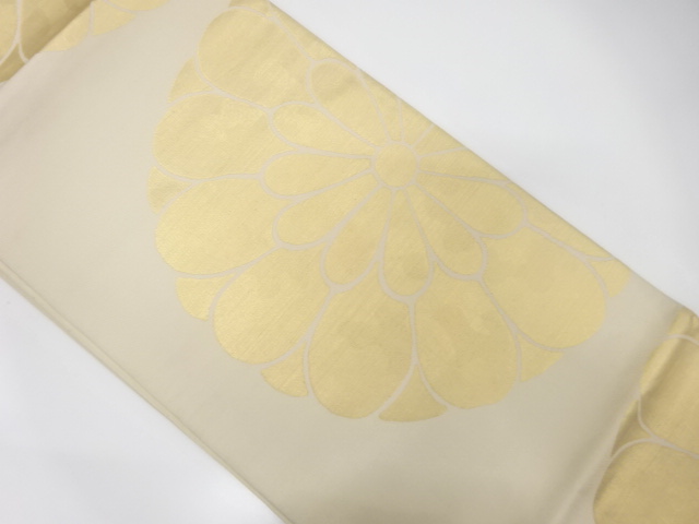 JAPANESE KIMONO / ANTIQUE FUKURO OBI / SILK / WOVEN FLOWER